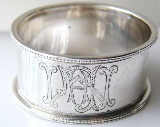 Antique Birmingham 1901 Engraved Sold Sterling Silver Napkin Ring Weight 17.  2g photo