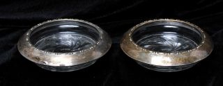 Antique Or Vintage Amston Sterling Silver Coasters Or Ashtrays 144 - Set Of 2 photo