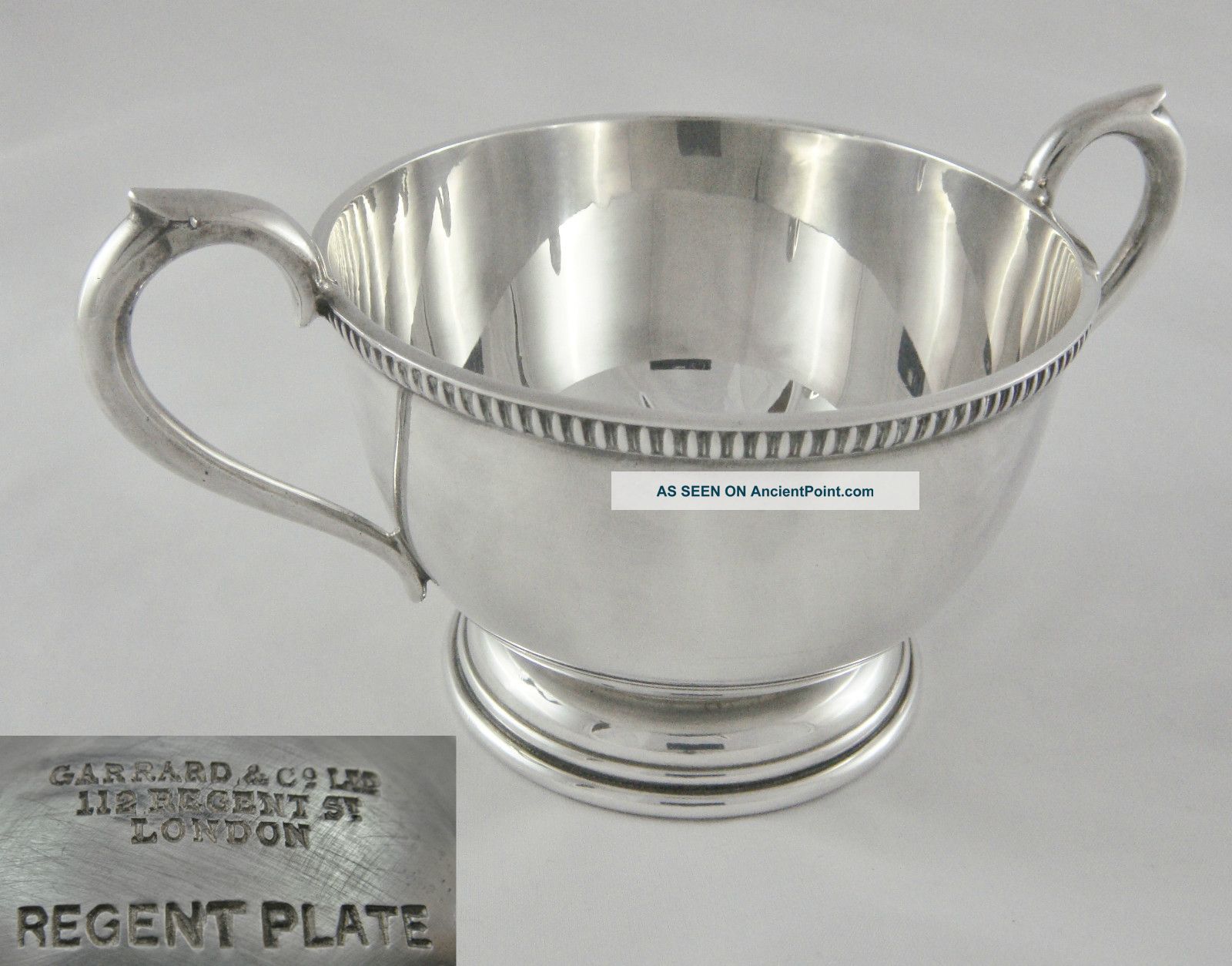 Vintage Garrard & Co London Regent Silver Plate Gadrooned Sugar Bowl Vgc Sugar Bowls/ Tongs photo