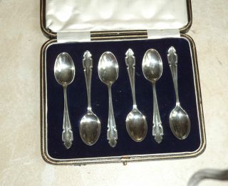 Fine Set Of Six Silver Spoons By Charles Boyton & Son.  In Its Box. photo
