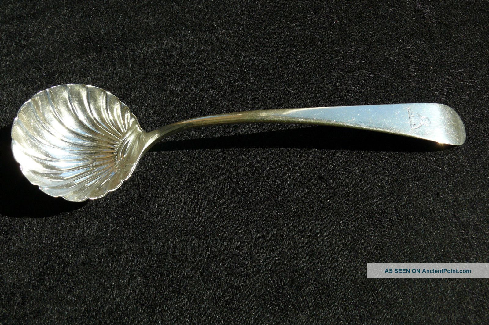 London English Sterling Silver Shell Bowl Bonbon Spoon,  1800,  Bateman United Kingdom photo