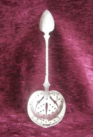 Victorian Dutch Hallmarked Silver Pierced Sugar Sifting Spoon (not Scrap photo