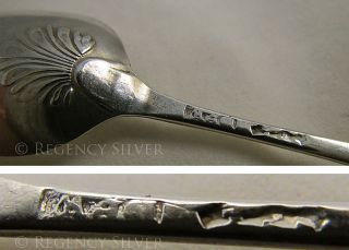 Rare George Ii C1754 Georgian Shell/fancy Back Solid Sterling Silver Tea Spoon photo