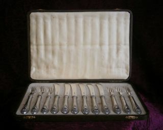 Set Of Hallmarked Sterling Silver Knives And Forks (not Scrap 286g) - Nr photo