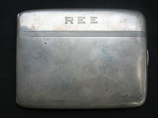 Vintage 1920 Sterling Silver Cigarette Case Monogrammed R.  E.  E.  5648 (101.  8 G) photo