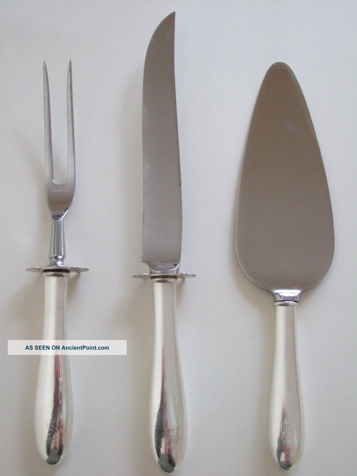 Manchester Silver Sterling Carving Set And Cake Server - Monogrammed. Manchester photo