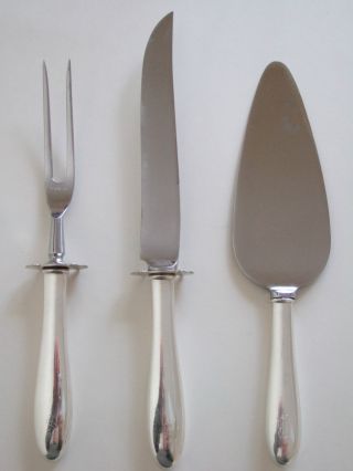 Manchester Silver Sterling Carving Set And Cake Server - Monogrammed. photo