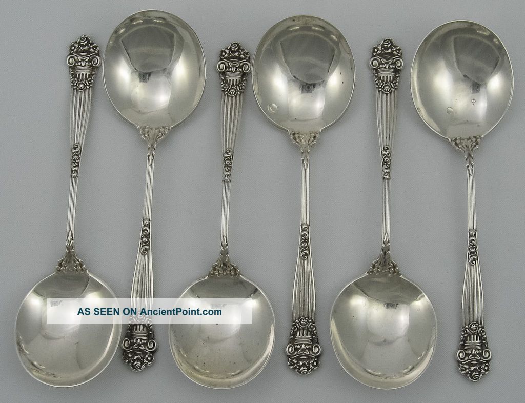 Old Towle Georgian Sterling Bouillon Spoons (6) Towle photo
