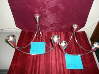 Sterling Silver Candle Holder,  3 Light Candleabra,  Duchin,  Large,  362gr 1 photo