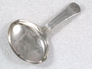 Georgian Sterling Silver Tea Caddy Spoon From Birmingham Dated 1798 photo