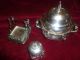 Vtge Antique Quadruple Plate Serving Dish Hallmark W In Spider Web Salt Cellar Tea/Coffee Pots & Sets photo 1