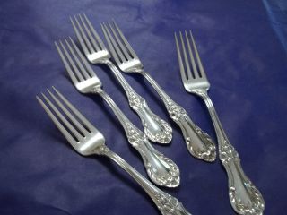 International Sterling Silver 5 Dinner Forks - 7 3/8 