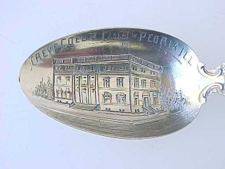 Vintage Sterling Caeve Coeur Club Peoria Il Souvenir Spoon photo