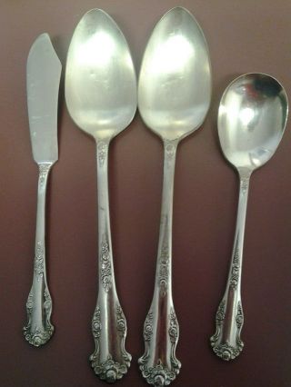 Set Of 4 Silverplate Serving Pieces - King Edward 