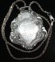 Sterling Silver Engraved Floral Design Medal / Watch Fob / Pendant W/ 16 