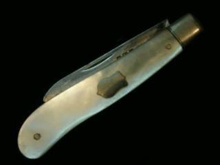 Antique Silver & Mother Of Pearl Fruit Knife Sheffield 1925 Ref 1714/5 photo