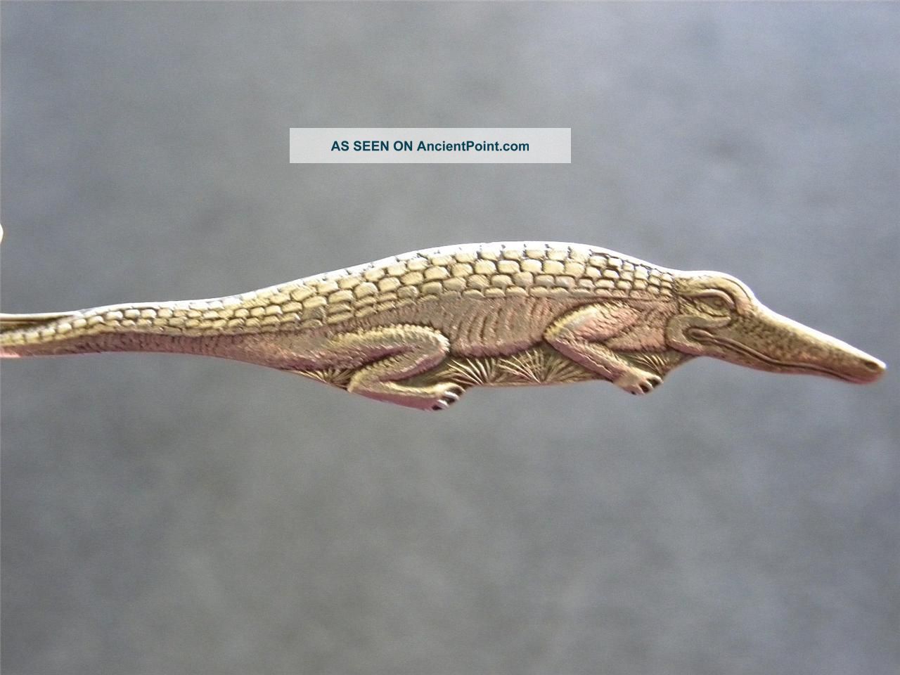 Figural Alligator Croc Jacksonville Fl Florida Sterling Silver Souvenir Spoon Souvenir Spoons photo