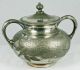 Tea Pot & Sugar Bowl W Lid Etched Meriden Britannia Co Silverplate 1972 Antique Tea/Coffee Pots & Sets photo 9