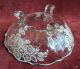 Antique Sterling Silver Overlay Roses On Pressed Glass Bowl With Feet - Estate Bowls photo 4