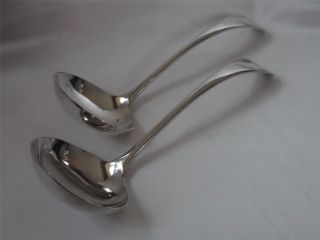 Pair Of Antique Silver Plated Sauce Ladles By John Round & Sons photo