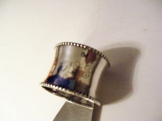 Antiques Solid Sterling Round Napkin Ring With Rope Detail,  Mem1900,  Clf1931 photo