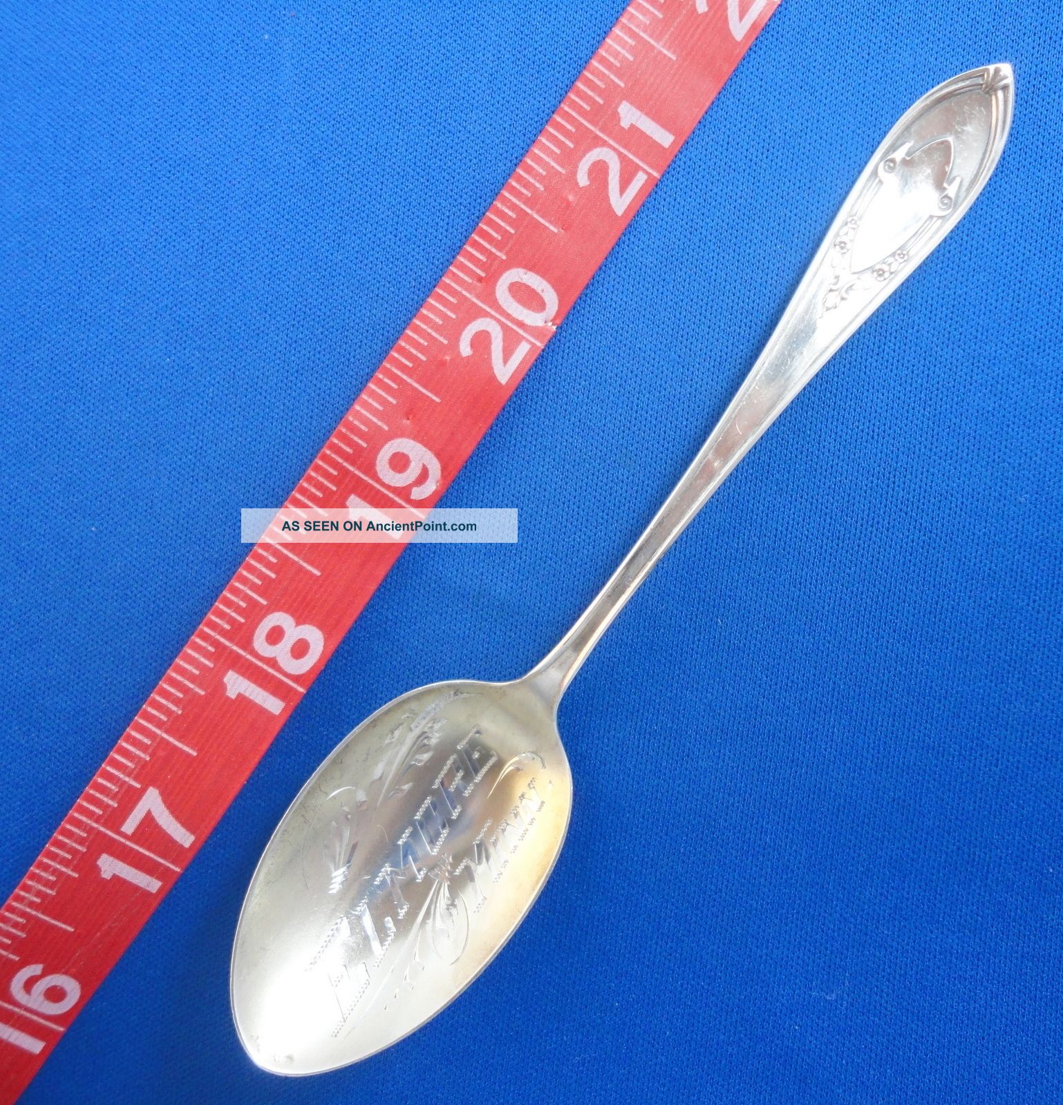 Elmore Minnesota Large Antique Sterling Silver Souvenir Spoon Weidlich,  1920 ' S Souvenir Spoons photo