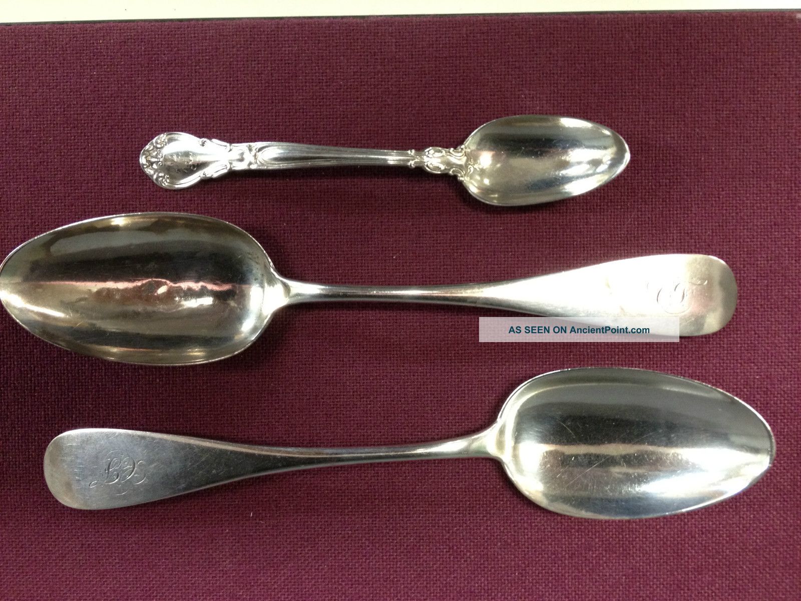 Scrap (?) Antique Sterling Silver Spoons Marked 100+ Grams Unknown photo