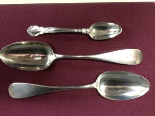 Scrap (?) Antique Sterling Silver Spoons Marked 100+ Grams photo