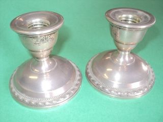 Vintage La Pierre Sterling Silver Candle Stands Holders photo