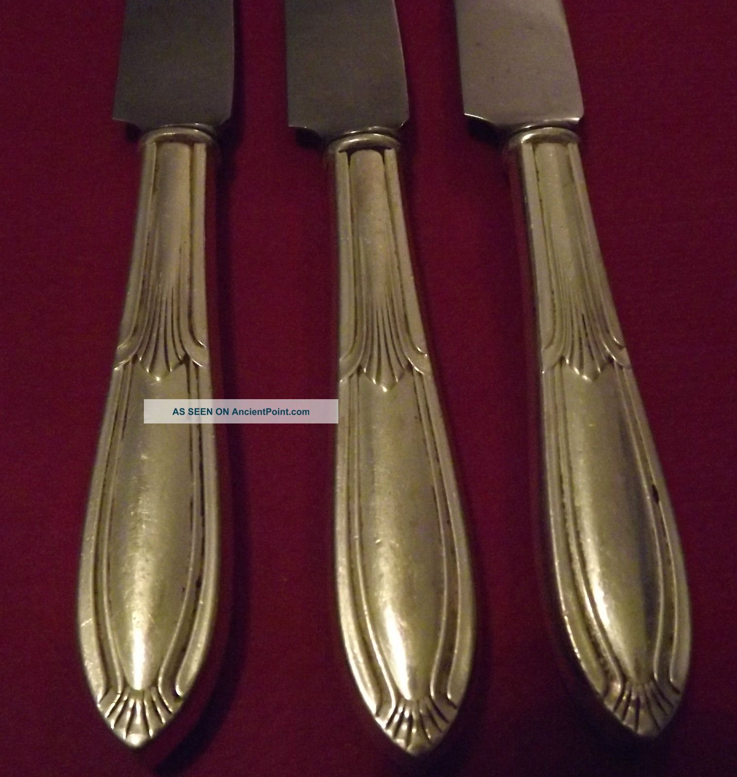 Unknown Pattern 4 Sterling 3 Sterling Knives I.  S.  14 International photo