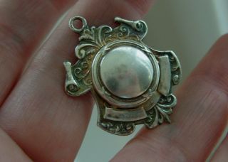 Antique English Hallmark Sterling Silver Albert Pocket Watch Chain Fob Medal photo