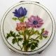 Sterling Silver Vintage Guilloche Enamel Ladies Compact Flowers Handpainted Old Sterling Silver (.925) photo 4