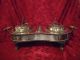 Antique Regencey Sheffield Silver Plate Entree Serving Tray Sterling Mustard Pot Platters & Trays photo 9