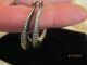 Vintage Shrimp Texturd Sterling Silver Hoop Earrings,  Stamped 925,  5.  4g, Other photo 4