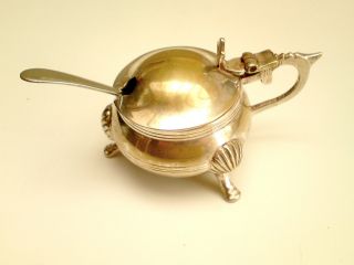 Antique Silver Plated Epns Salt & Spoon photo