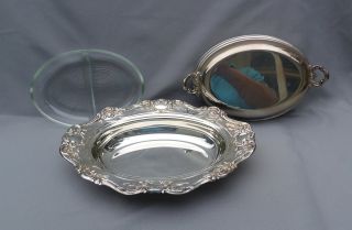Towle Silver Old Master Embossed Covered Serving Entree Dish With Glass Liner photo