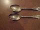 2 - 1934 Wallace Sterling Silver Floral Spoons Rose Point Pattern - 53 Grams Total Wallace photo 4