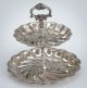 Vintage Silver Plate Fb Rogers Two Tier Serving Tray Double Compote Candy Dish Platters & Trays photo 1