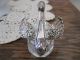 Antique Sterling Siver And Crystal Swan Double Open Salt Dip Lovely Salt Cellars photo 1
