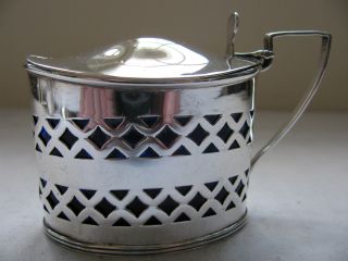 Victorian Solid Silver Mustard Pot Hallmarked Chester 1896 By Florence Warden photo