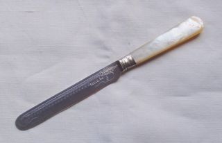 Antique 1913 Silver & Mop Butter Knife,  George Howson,  Sheffield,  42.  8 Grams photo