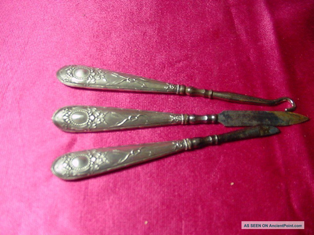 Sterling Bowes & Arrows Victorian Manicure Set 3 Pieces Other photo