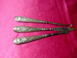 Sterling Bowes & Arrows Victorian Manicure Set 3 Pieces photo
