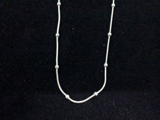 Sterling Silver 925 16 Inch Bead & Snake Nacklace Chain Made In Korea photo