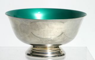 Reed And Barton 102 – Teal Sterling Silver Enameled Bowl – Vintage photo