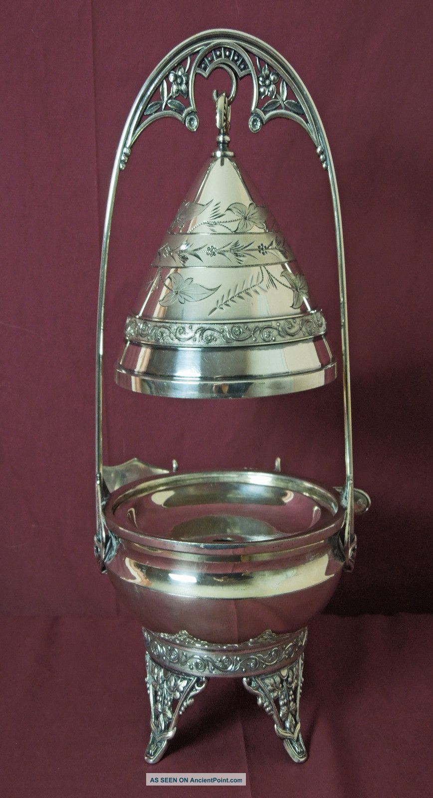 Victorian Hartford Silver Plated Hanging Cover Butter Dish Mint Condition Butter Dishes photo