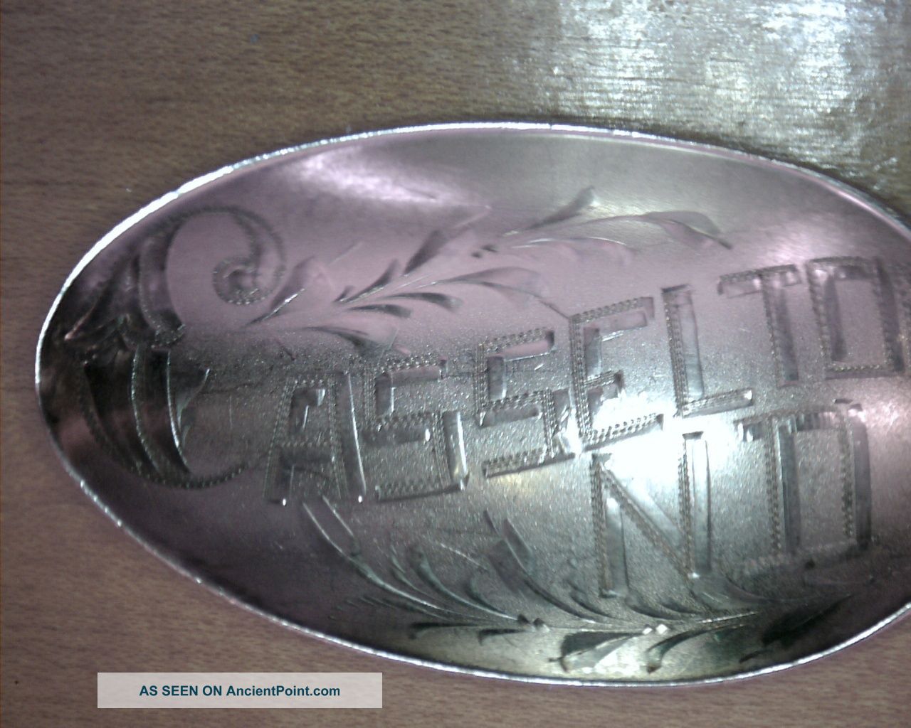 Sterling Silver Asselton N.  D.  Souvenir Spoon With Monogram (d) Souvenir Spoons photo