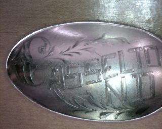 Sterling Silver Asselton N.  D.  Souvenir Spoon With Monogram (d) photo