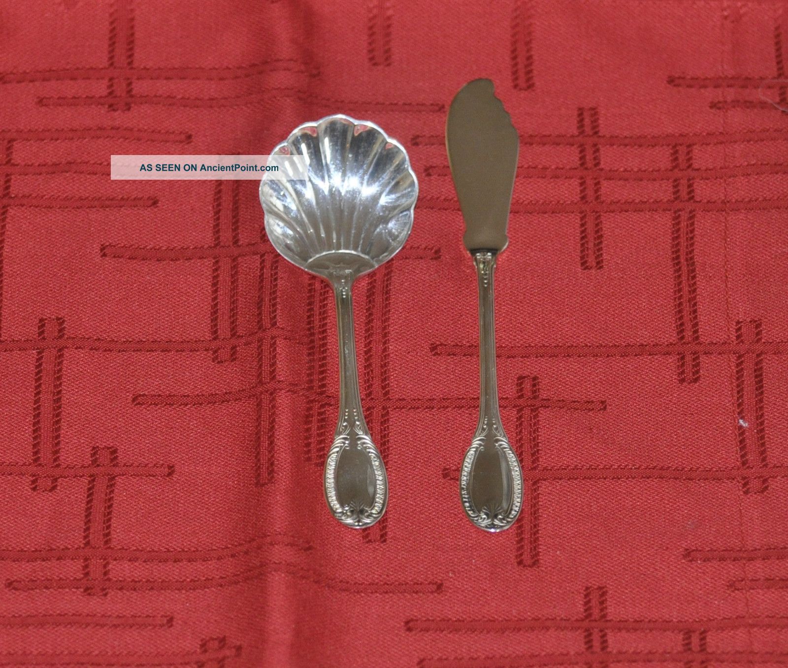 Buccellati Sterling Silver Sugar Spoon And Butter Knife.  Imperial Crown Other photo