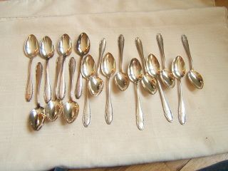 17 Wmf Teaspoons Silverlplated Fan Pattern Art Deco photo